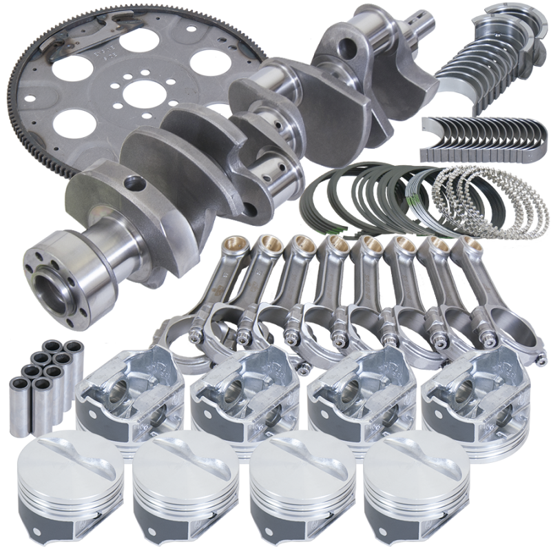 Eagle Chevy 350 1Pc 3.750in Crank 5.700in I-Beam Rods 4.030in Pistons 168 Tooth FP Balanced Assembly