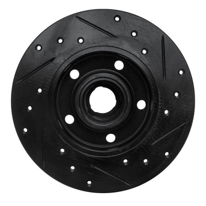 R1 Concepts R1 92-98 Volkswagen Passat (USA/Canada) Rear Left Drilled & Slotted Black Brake Rotor