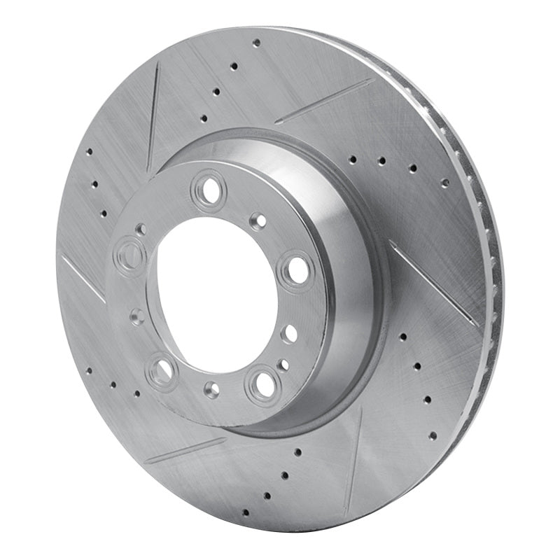 R1 Concepts R1 99-23 Porsche 911 Left Rear Drilled & Slotted Silver Brake Rotor