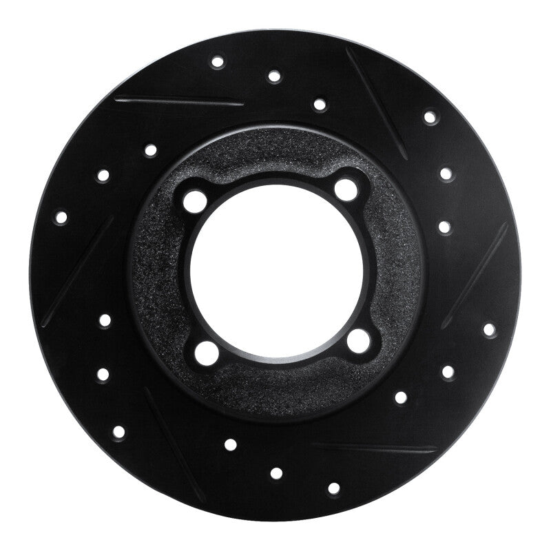 R1 Concepts R1 88-93 Ford Festiva Front Right Drilled & Slotted Black Brake Rotor