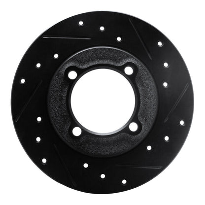R1 Concepts R1 88-93 Ford Festiva Front Right Drilled & Slotted Black Brake Rotor