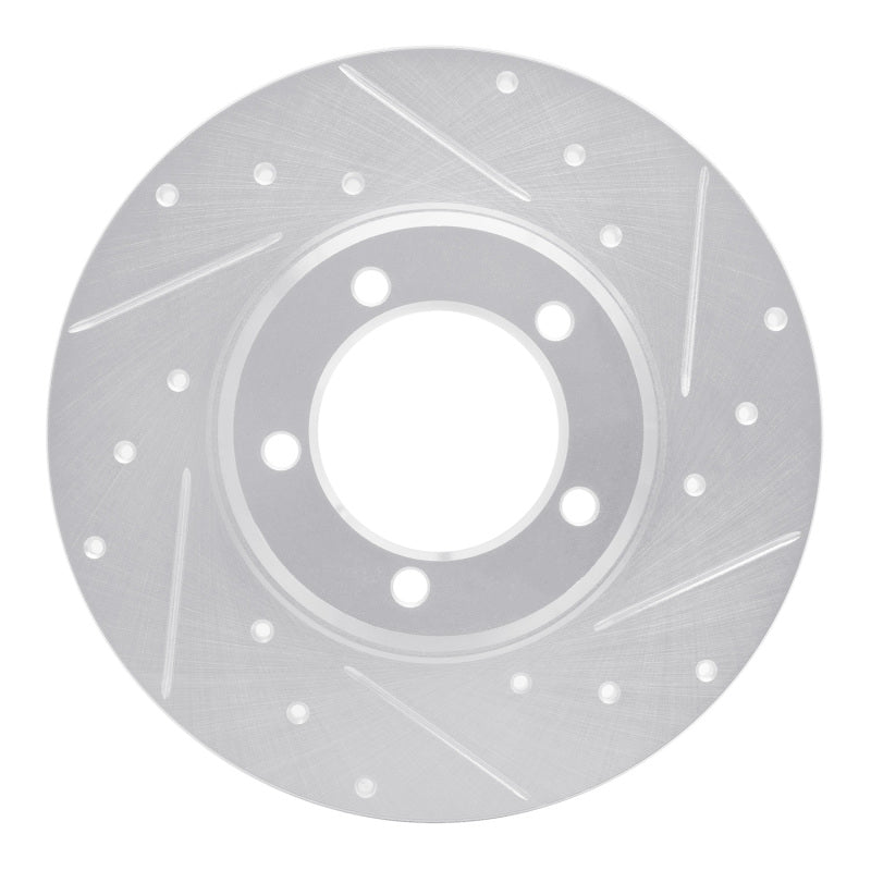 R1 Concepts R1 75-83 Toyota Pickup Front Right Drilled & Slotted Silver Brake Rotor