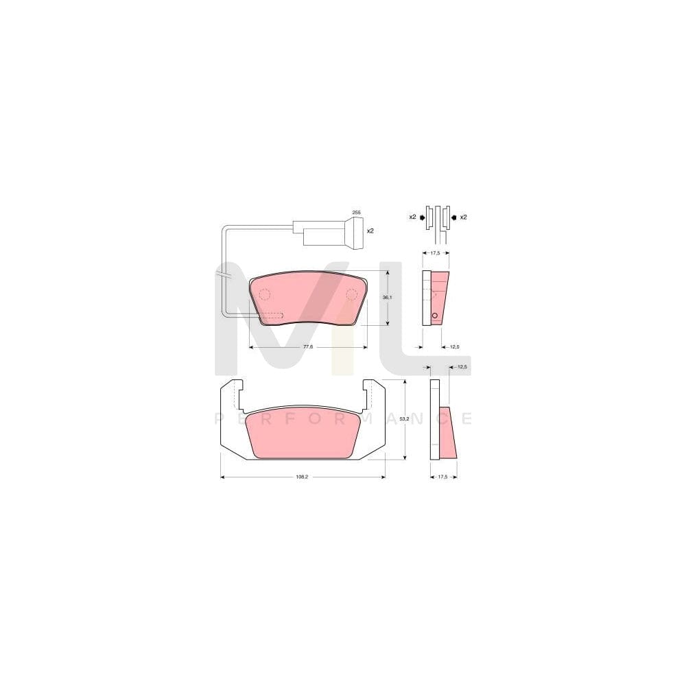 TRW Gdb555 Brake Pad Set For Rover 2000-3500 Saloon (P6) Incl. Wear Warning Contact