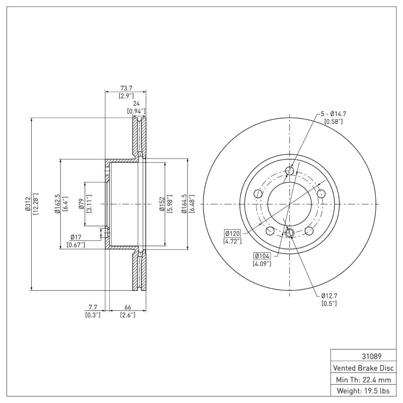 DFC 07-21 BMW 428i Front GeoSPEC Coated Rotor