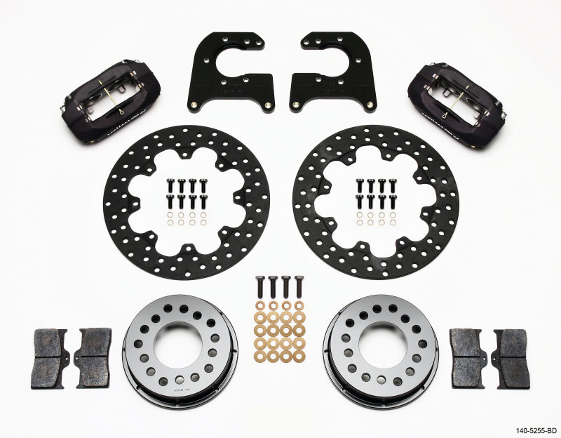 Wilwood Forged Dynalite Rear Drag Kit Drilled Rotor Mopar/Dana 2.36in Off w/Snap Ring Bearing