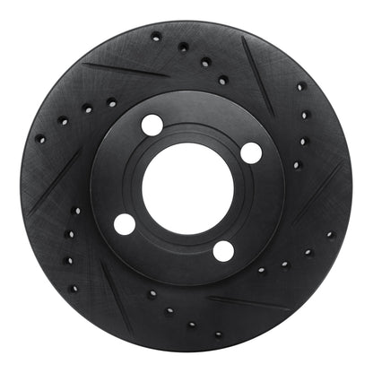 R1 Concepts R1 84-87 Audi Coupe Front Right Drilled & Slotted Black Brake Rotor
