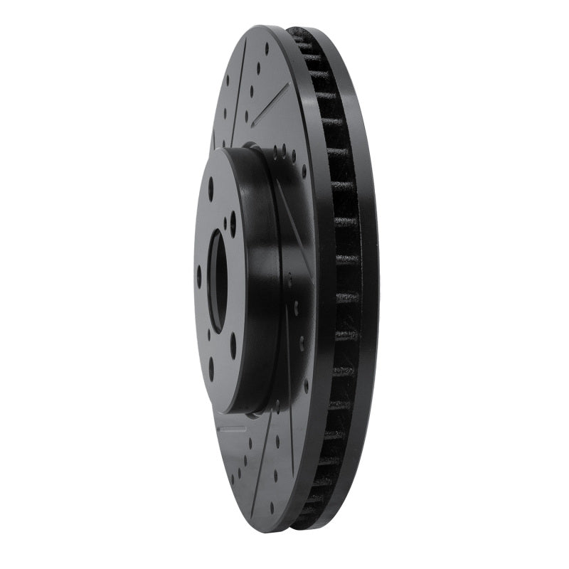 R1 Concepts R1 92-10 Lexus IS300 Front Left Drilled & Slotted Black Brake Rotor