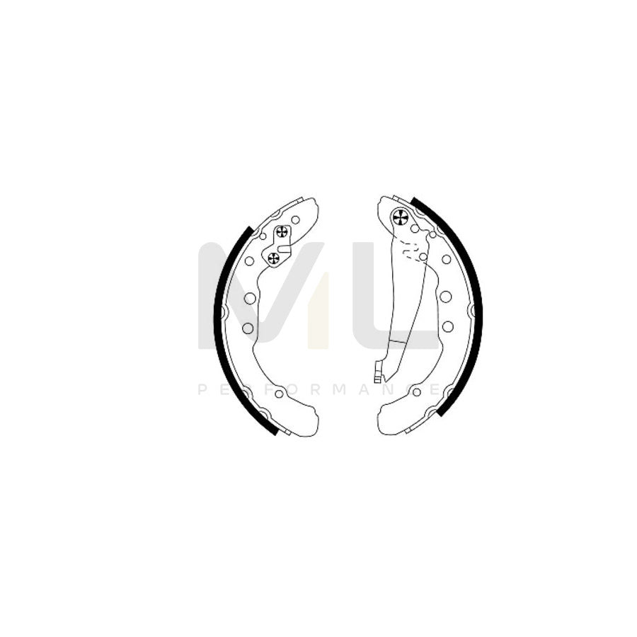 TEXTAR 91044400 Brake Shoe Set with handbrake lever