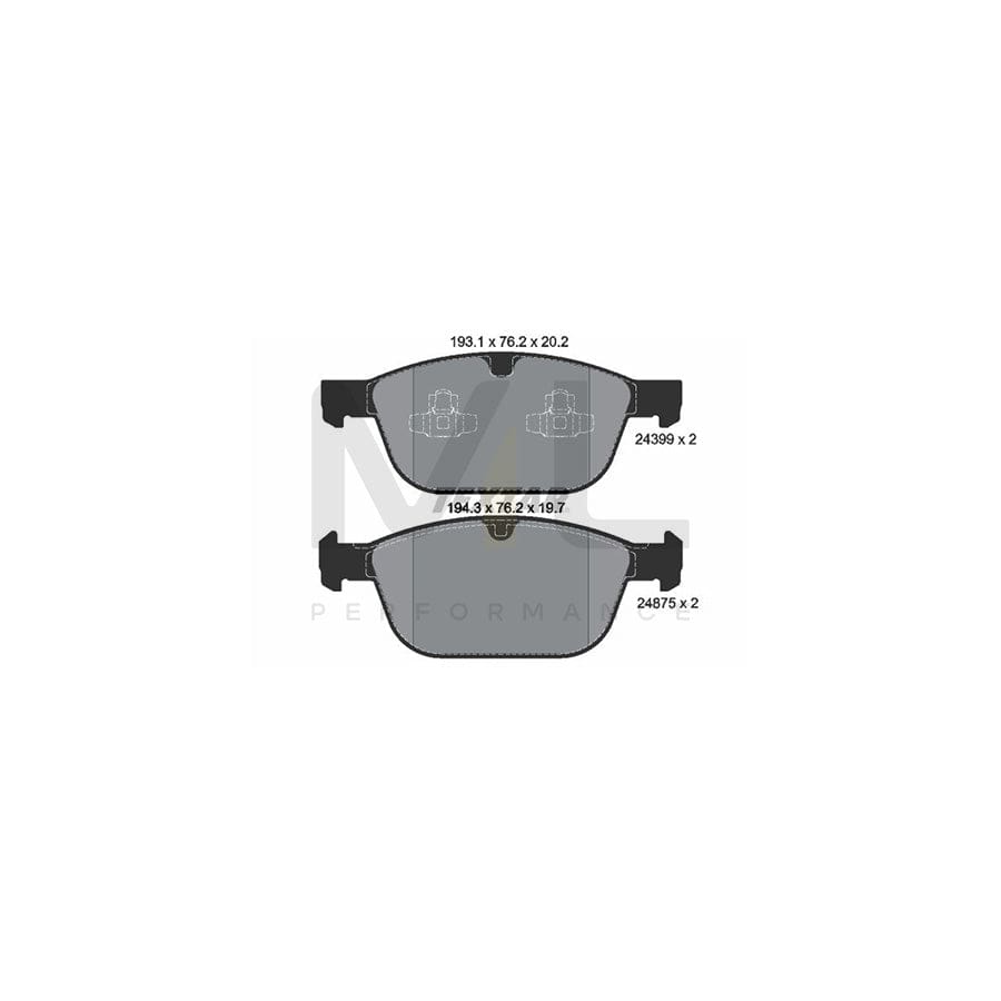 TEXTAR 2439901 Brake pad set not prepared for wear indicator
