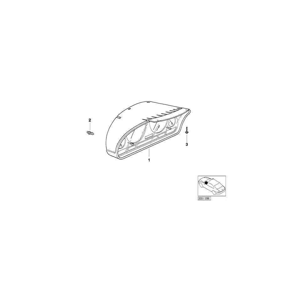 Genuine BMW 62119155806 E38 E53 At-Instrument Cluster, Uncoded MPH (Inc. 750iLP, 750iL & X5 4.4i)