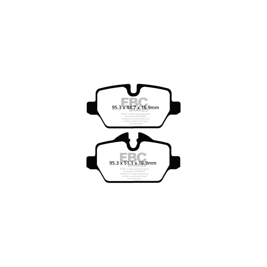 EBC PD03KR859 Mini R60 R61 Yellowstuff Rear Brake Pad & Plain Disc Kit - TRW Caliper 2 | ML Performance UK Car Parts