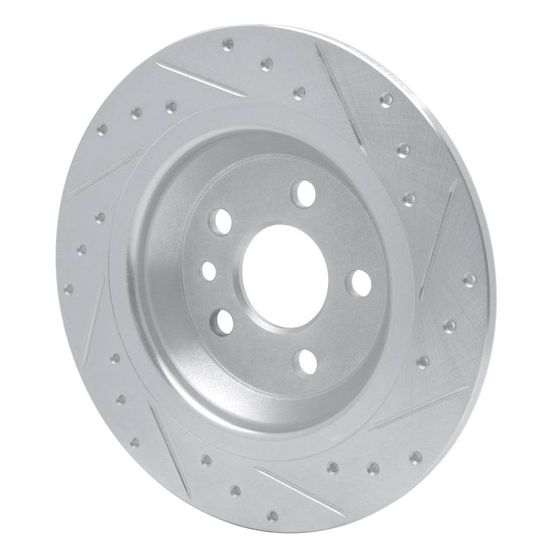 R1 Concepts R1 07-18 Volvo V60 Cross Country Rear Left Drilled & Slotted Silver Brake Rotor
