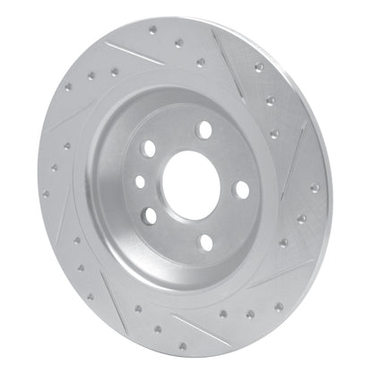 R1 Concepts R1 07-18 Volvo V60 Cross Country Rear Left Drilled & Slotted Silver Brake Rotor
