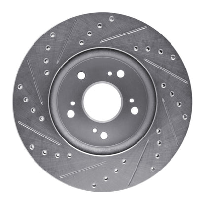 R1 Concepts R1 07-16 Acura RDX Front Right Drilled & Slotted Silver Brake Rotor