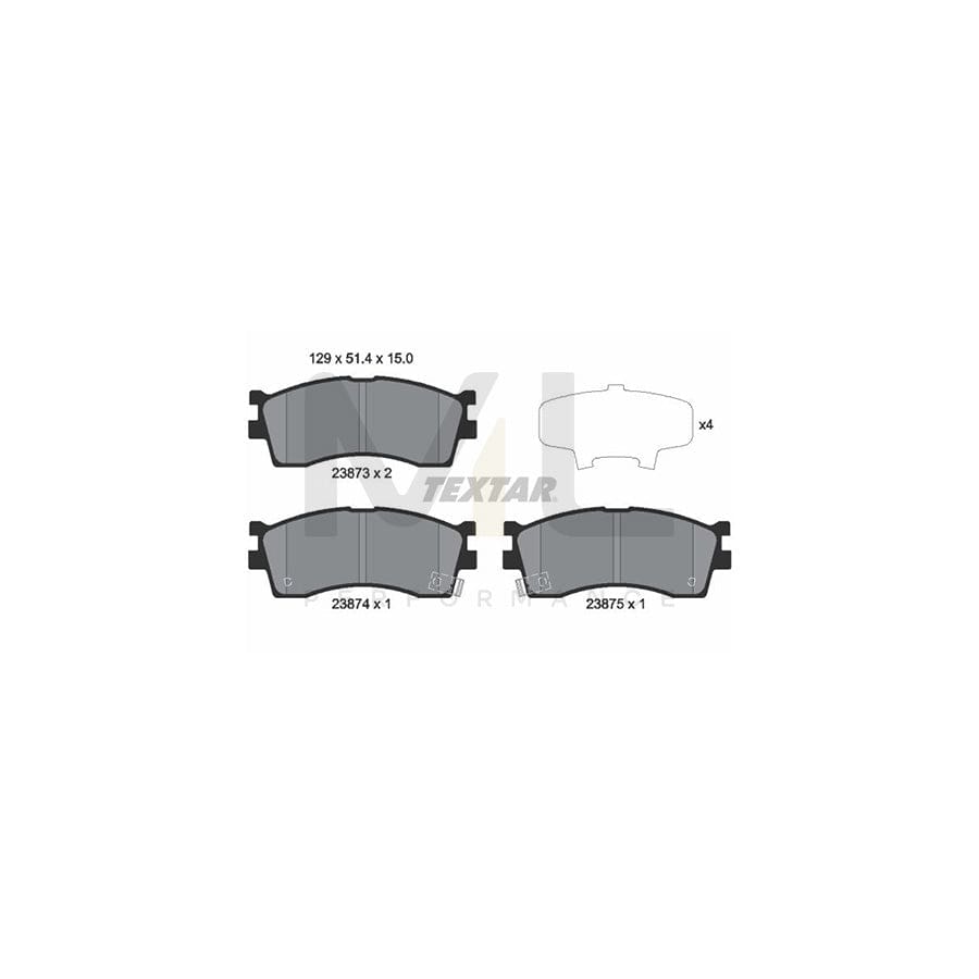 TEXTAR 2387301 Brake pad set with acoustic wear warning