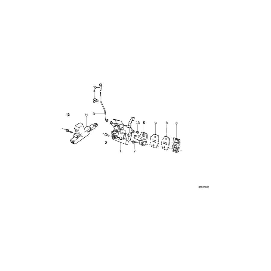 Genuine BMW 51211908743 E32 Lever Left (Inc. 750i, 740i & 730i)