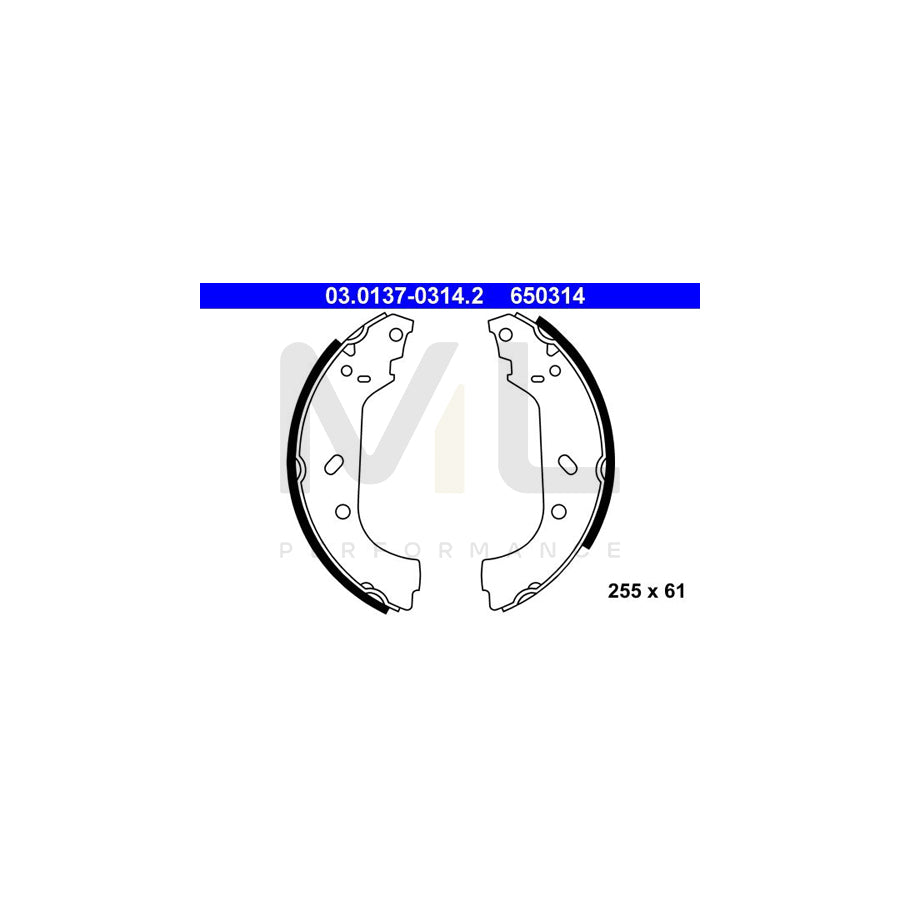 ATE 03.0137-0314.2 Brake Shoe Set