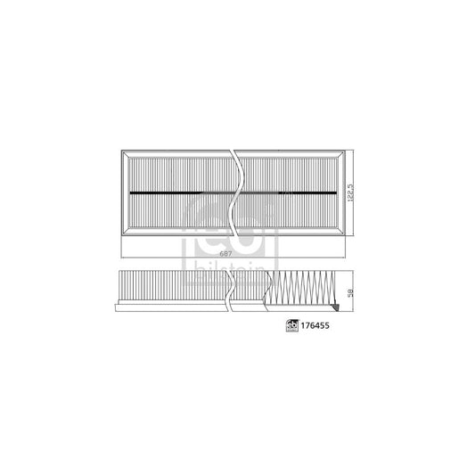 Febi Bilstein 176455 Air Filter For Porsche Panamera (970)