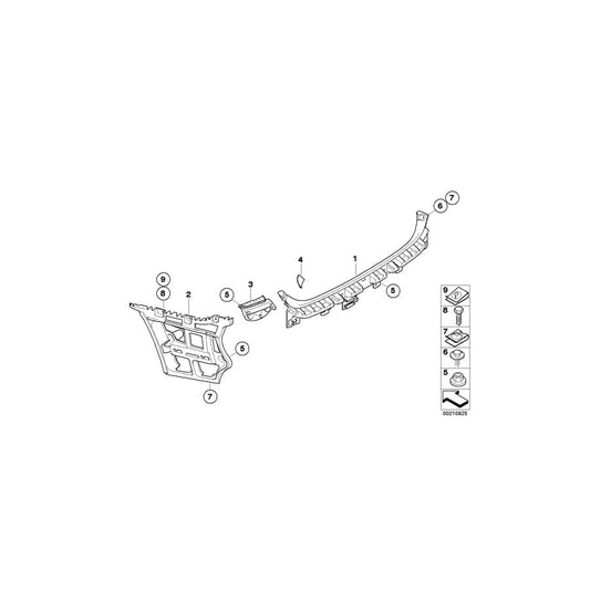 Genuine BMW 51127127720 E91 Guide, Center Rear (Inc. 330xd, 320d & 325i)