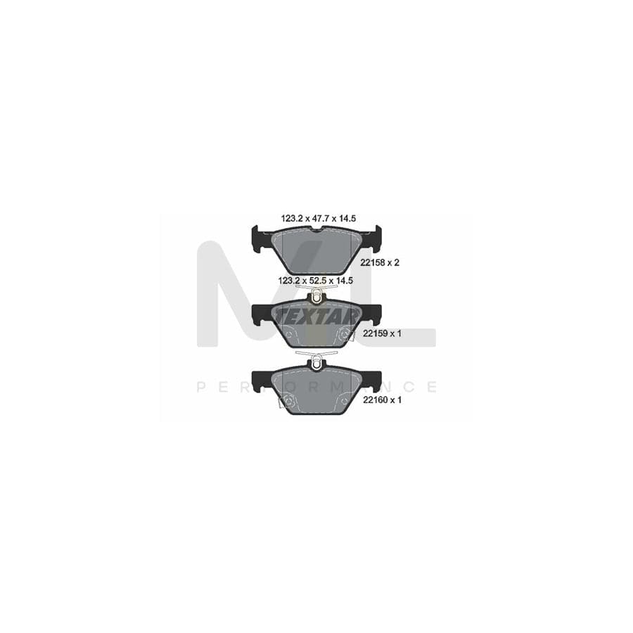 TEXTAR 2215801 Brake pad set with acoustic wear warning