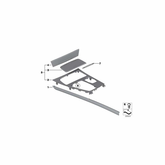 Genuine BMW 51169160478 F02 F01 F04 Trim, Center Console, Fineline, Natural (Inc. 750i, 740i & Hybrid 7)