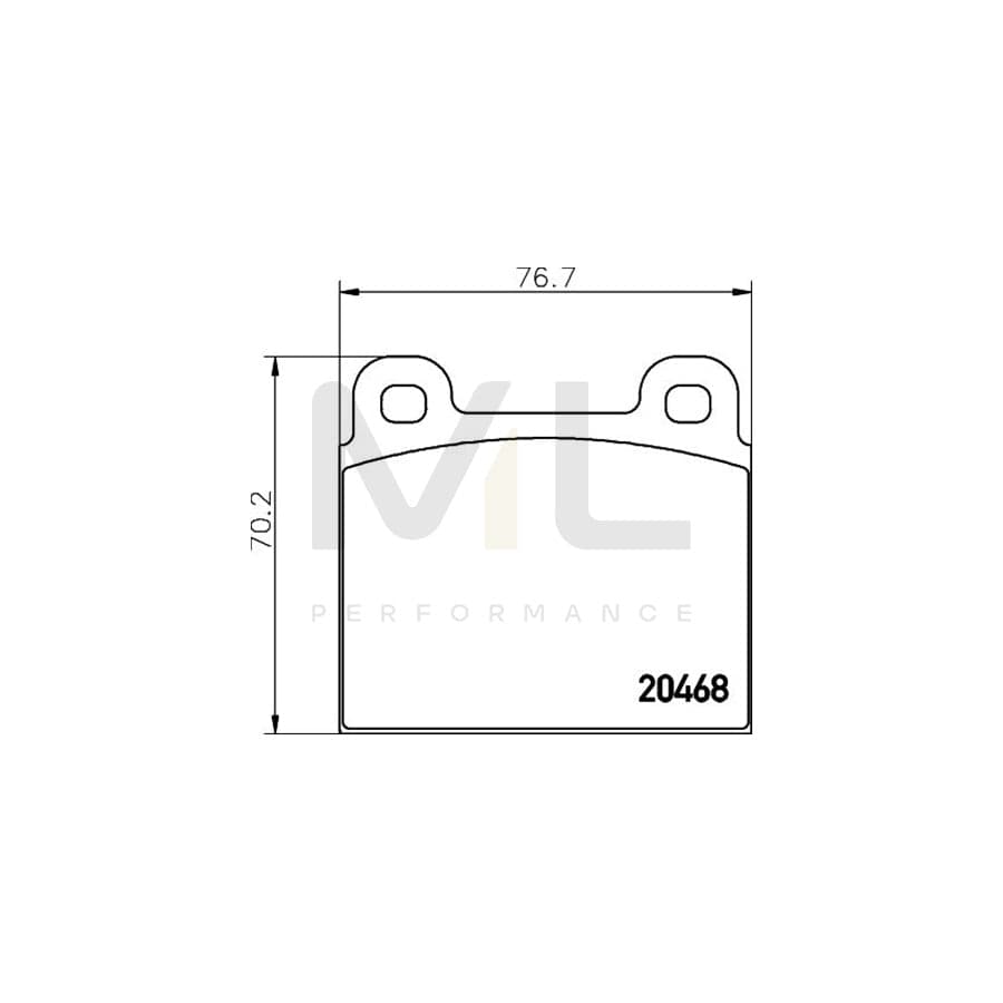 TEXTAR 2046801 Brake pad set not prepared for wear indicator