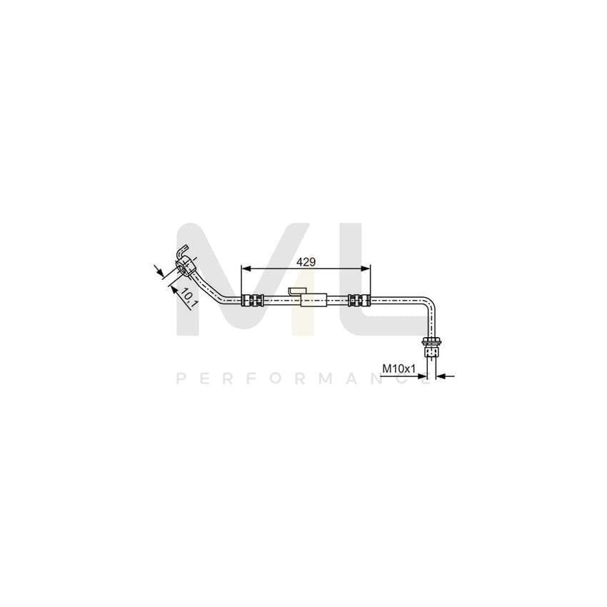 BOSCH 1 987 476 510 Brake Hose for FORD TRANSIT 429mm, M10x1 | ML Performance Car Parts