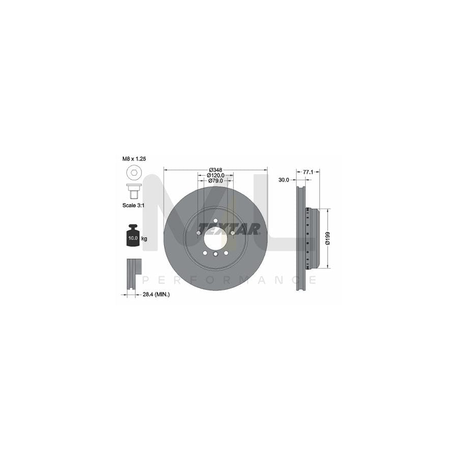 TEXTAR PRO+ 92141825 Brake Disc Internally Vented, Two-piece brake disc, Coated, High-carbon, with bolts/screws, without wheel hub, without wheel studs  - 1 piece