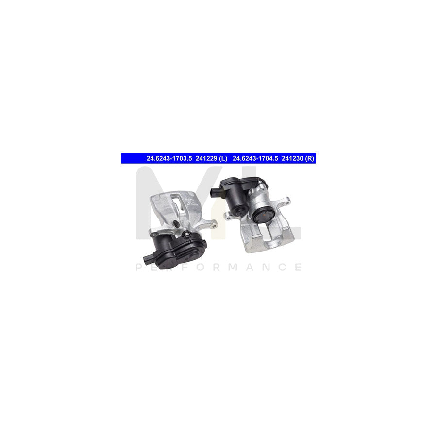 ATE 24.6243-1704.5 Brake Caliper for vehicles with electric parking brake, with electric motor, without holder