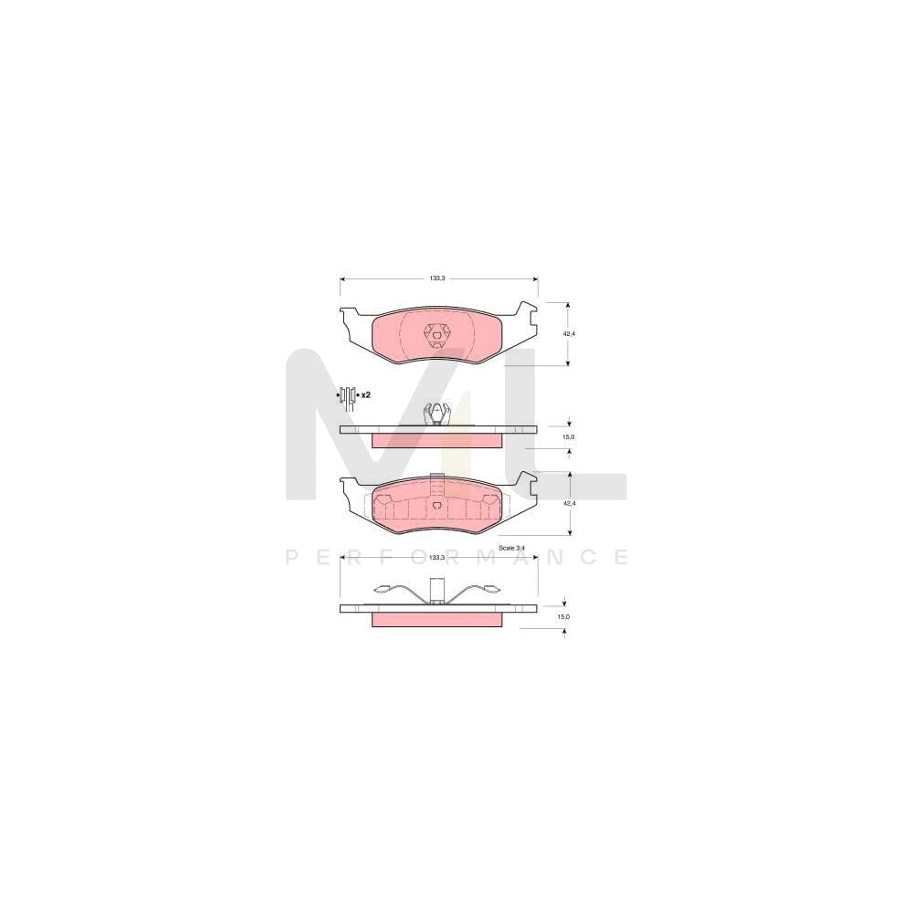 TRW Gdb4012 Brake Pad Set Not Prepared For Wear Indicator