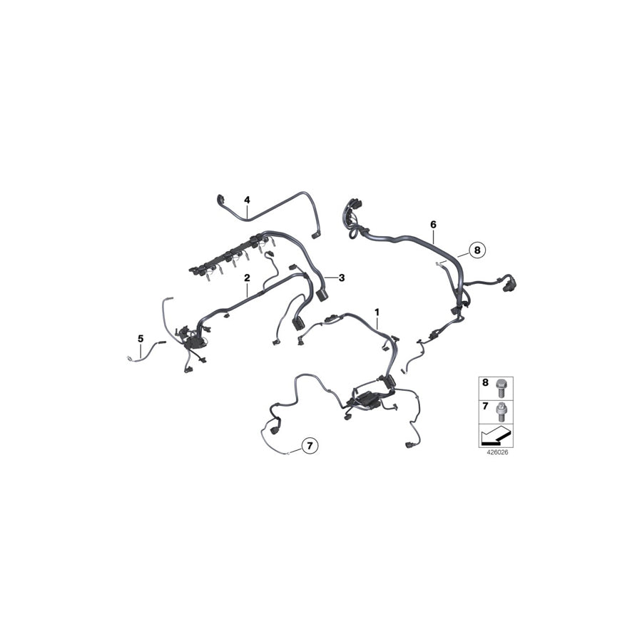 Genuine BMW 12517606387 F12 F06 F02 Wiring Harness Engine Adapter Sensoric 2 (Inc. 640iX, 740i & 740Li)