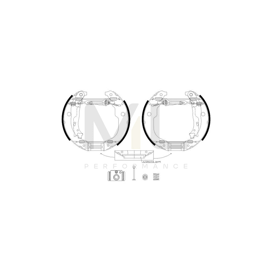 TEXTAR 84067202 Brake Shoe Set with adjuster, with wheel brake cylinder