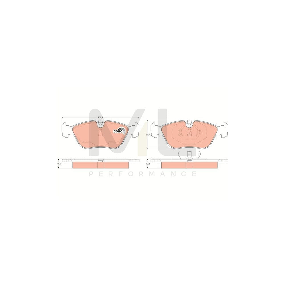 TRW Cotec Gdb1159 Brake Pad Set Prepared For Wear Indicator