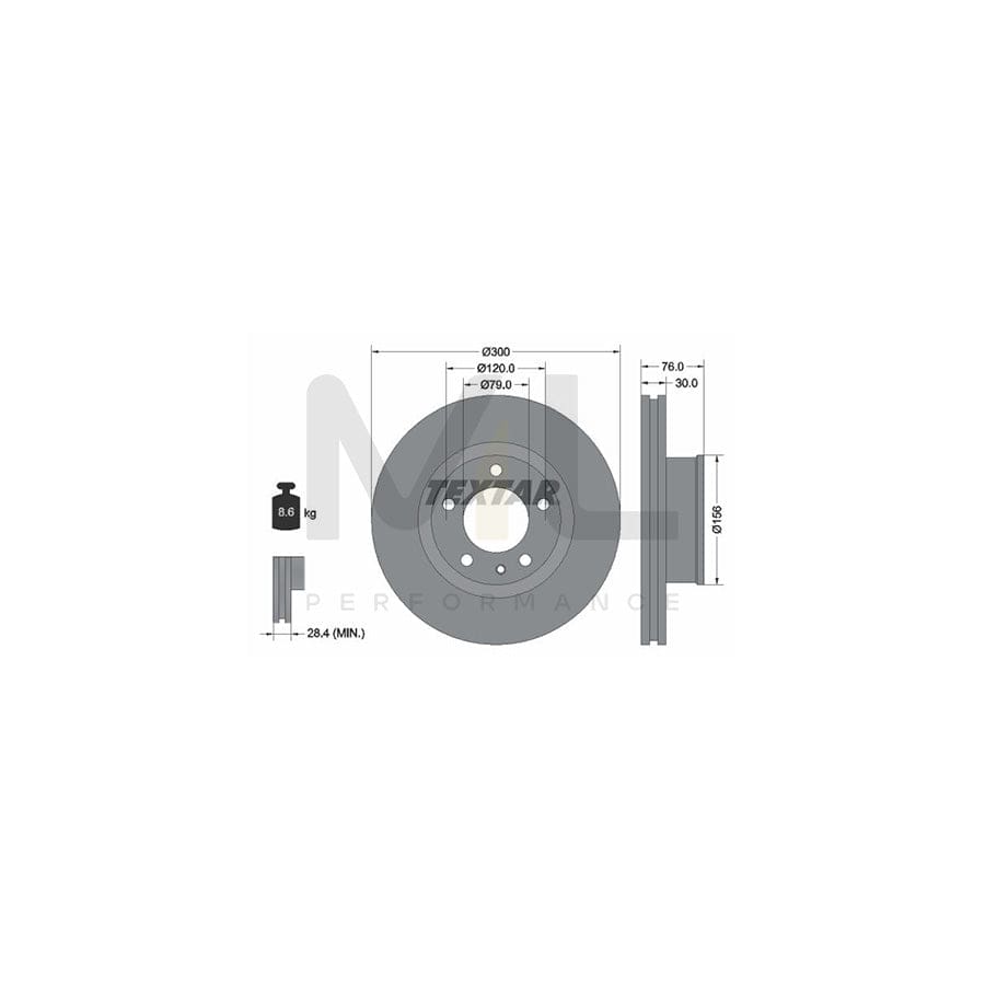 TEXTAR 92037500 Brake Disc for BMW 6 Coupe (E24) Externally Vented, without wheel hub, without wheel studs  - 1 piece