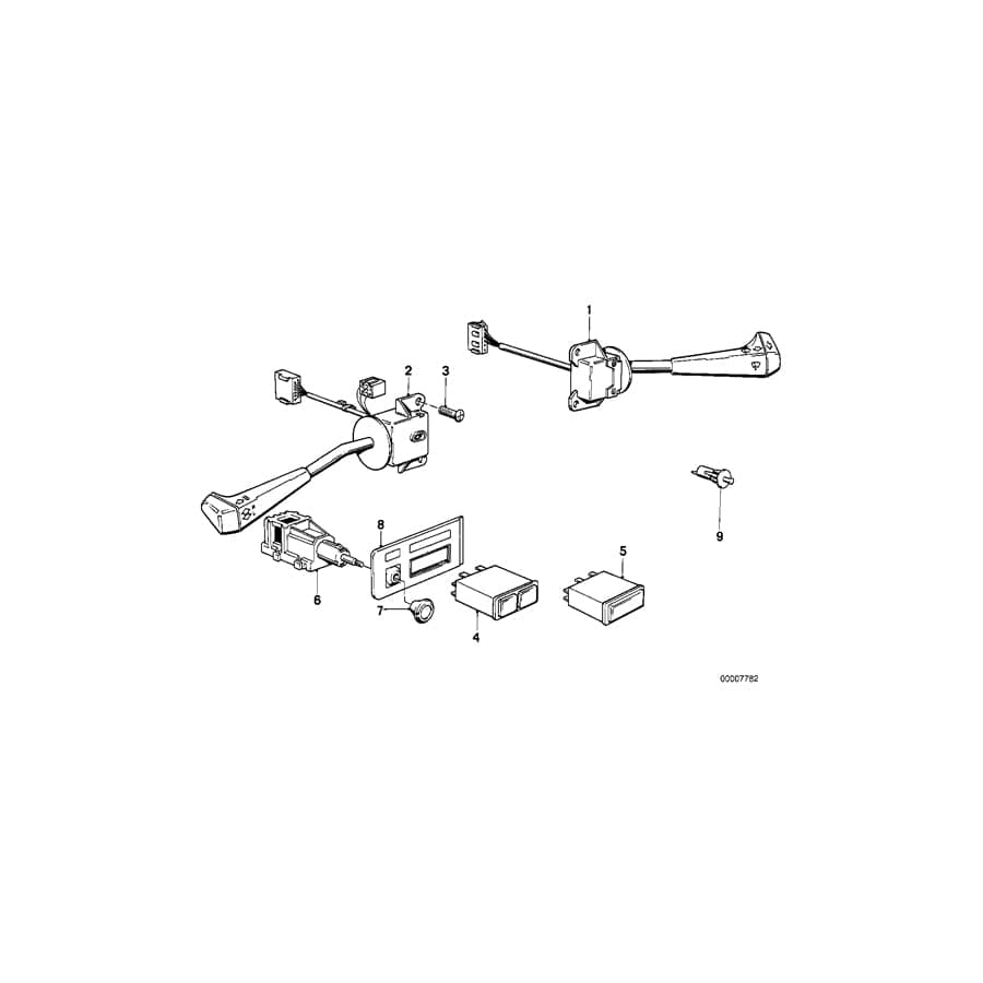 Genuine BMW 61311377965 E30 E24 Switch Turn Signal,Dip-Dim Control (Inc. 316i, M635CSi & 635CSi)