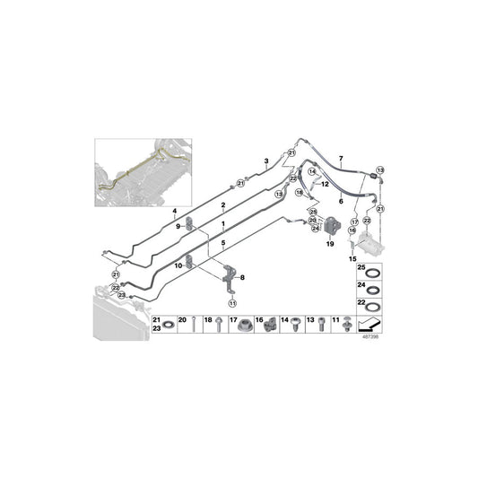 Genuine BMW 64539291280 Pressure Pipe, Rear (Inc. i3s 94Ah Rex, i3 120Ah Rex & i3 60Ah)