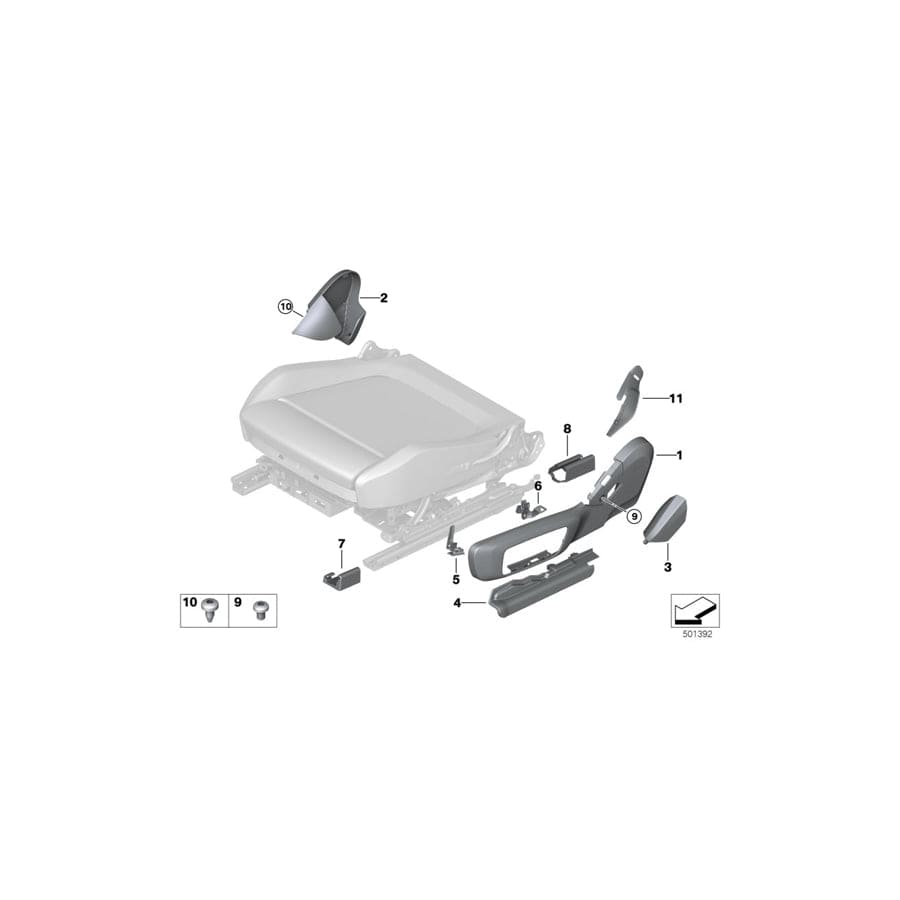Genuine BMW 52107944366 F92 F93 G14 Seat Trim Outer Right ELFENBEINWEISS (Inc. 840i, 840dX & 840iX)