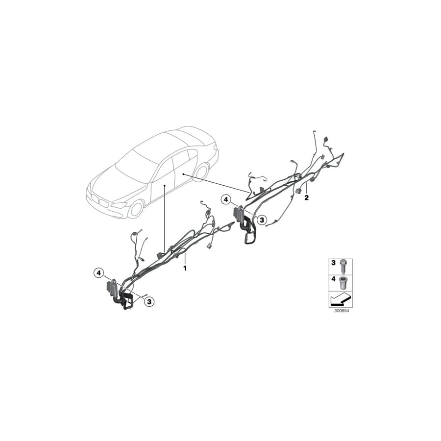 Genuine BMW 61129320495 F10 F11 Co-Driver'S Side Door Cable Harness (Inc. Hybrid 5, 518d & 550i)