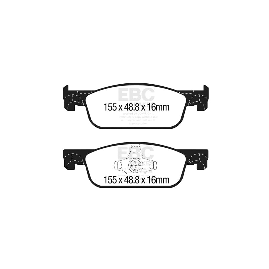 EBC PD08KF696 Dacia Lada Renault Yellowstuff Front Brake Pad & USR Disc K 2 | ML Performance UK Car Parts