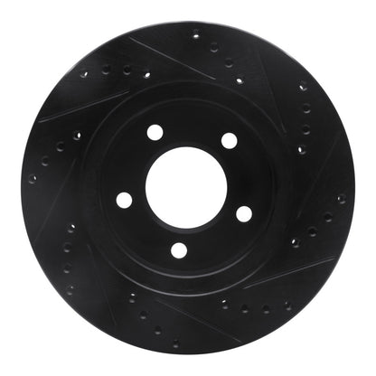 R1 Concepts R1 98-00 Chrysler LHS Front Right Drilled & Slotted Black Brake Rotor