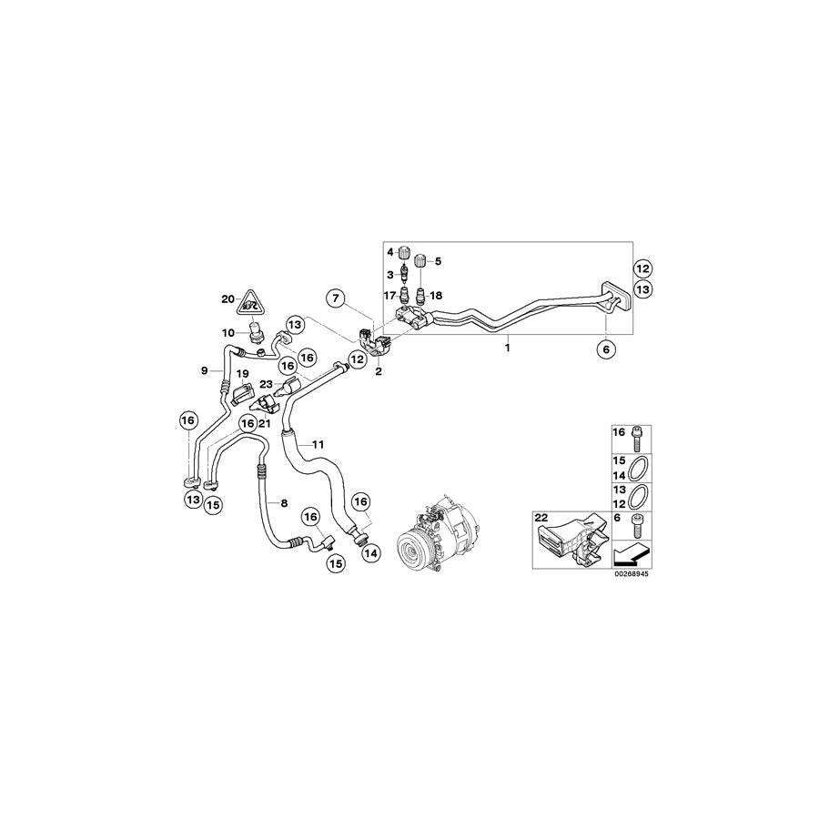 Genuine BMW 64536988867 E70 Suction Pipe N52N (Inc. X5 3.0si)