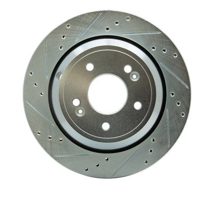 R1 Concepts R1 11-17 Hyundai Equus Rear Left Drilled & Slotted Silver Brake Rotor