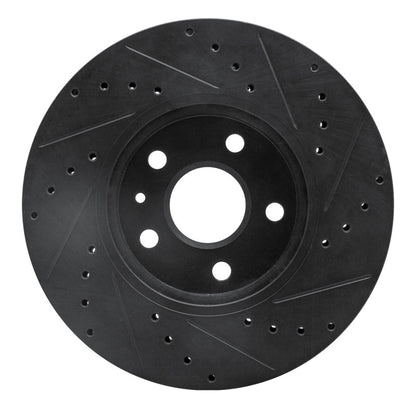 R1 Concepts R1 2008-2014 Cadillac CTS Front Left Drilled & Slotted Black Brake Rotor