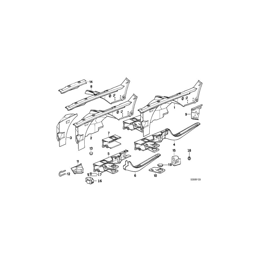 Genuine BMW 41111958046 E34 E32 Connection Plate Right (Inc. 735i, 750iL & 730i)