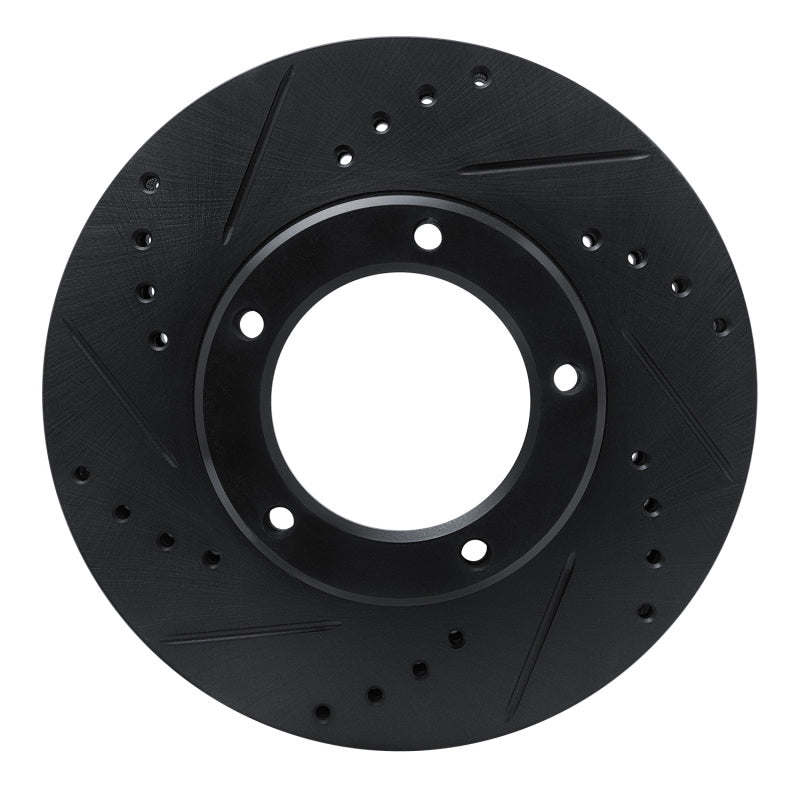 R1 Concepts R1 84-95 Toyota Pickup Front Left Drilled & Slotted Black Brake Rotor