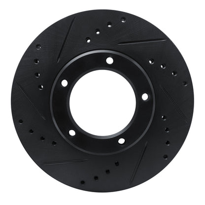 R1 Concepts R1 84-95 Toyota Pickup Front Left Drilled & Slotted Black Brake Rotor