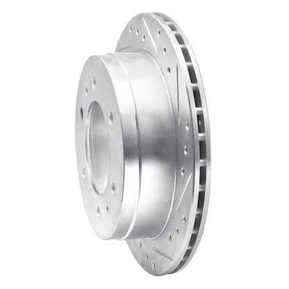R1 Concepts R1 88-95 Nissan Pathfinder Rear Right Drilled & Slotted Silver Brake Rotor