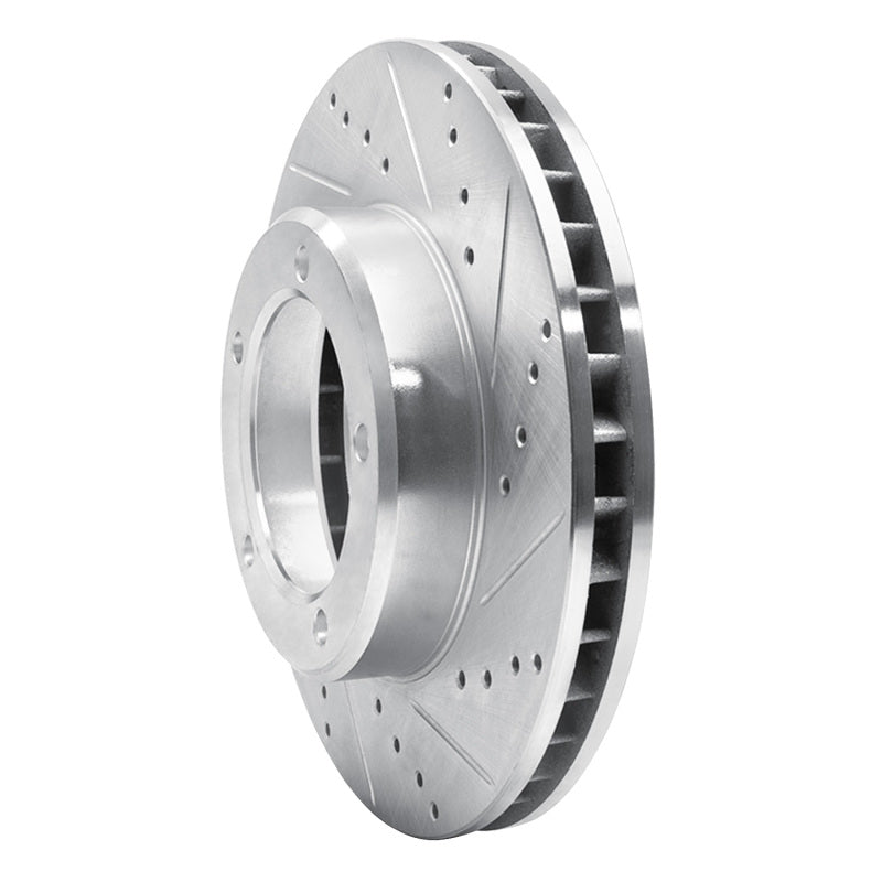R1 Concepts R1 98-07 Lexus LX470 Front Right Drilled & Slotted Silver Brake Rotor
