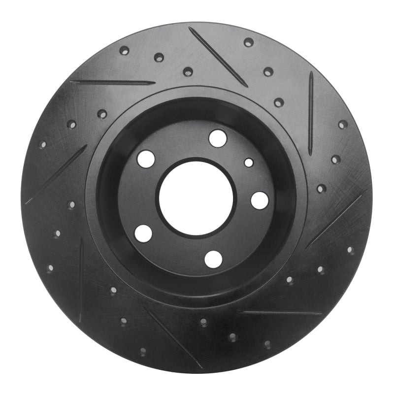 R1 Concepts R1 08-15 Audi TT Quattro Rear Left Drilled & Slotted Black Brake Rotor