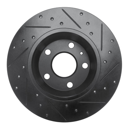 R1 Concepts R1 08-15 Audi TT Quattro Rear Left Drilled & Slotted Black Brake Rotor